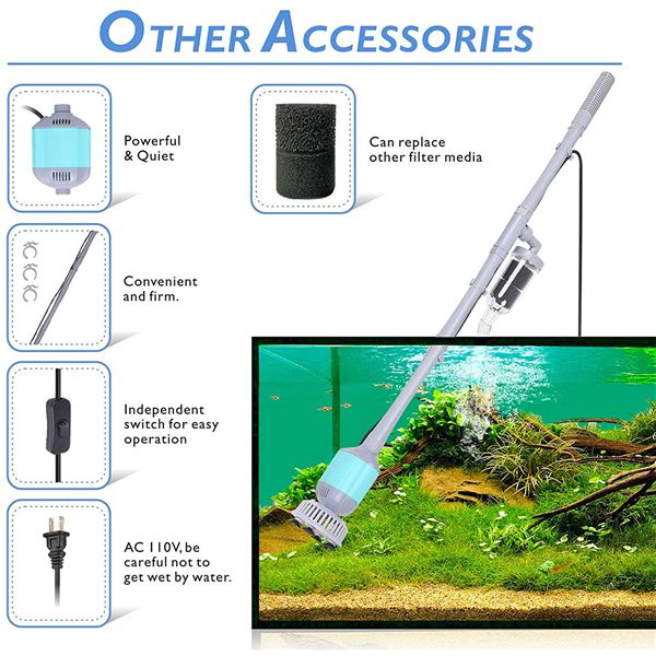 hygger 5 in 1 Electrical Fish Tank Cleaning Tool Set with Adjustable Length  - Hygger Wholesale