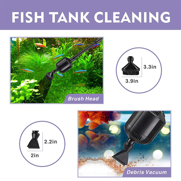 hygger Electric Fish Tank Gravel Cleaner Kit,Removable Water Changer,Sand  Washer Filter,Automatic Change Water,Aquarium Cleaning Tool Set,Remove  Dirt, Change Water, Wash Sand,Water Circulation 18W : : Pet  Supplies